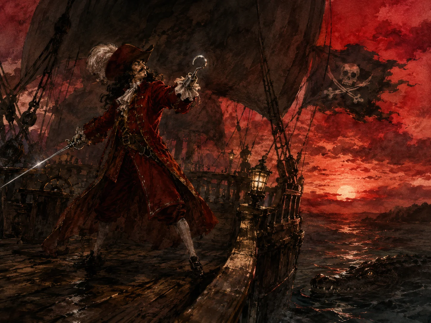 フック船長と海賊船での対決